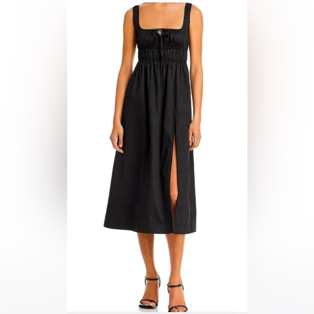 Aqua side slid midi dress